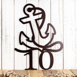 Nautical Metal House Number Sign with Boat Anchor 4 small