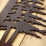 Personalized Metal Family Name Plaque with Moose and Pine Trees 5 small