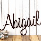 Personalized Script Metal First or Last Name Word Wall Art, Custom Newborn Baby Cursive Nursery Crib Steel Sign, Boy or Girl Bedroom Decor 4 small