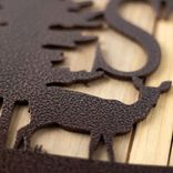 Personalized Rectangular Metal Family Last Name Plaque with Doe Deer and Pine Trees 5 small