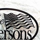 Personalized American Flag Family Last Name Metal Sign, Custom Military Veteran Patriotic Steel Plaque, Stars & Stripes Outdoor Wall Art 4 small