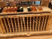Wine rack display Natural Rough cut Oak custom sizes welcome 1 small