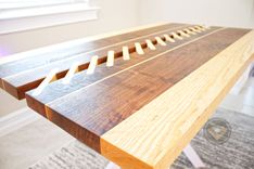 Modern Hardwood Table with Unique Slatted Design 2 small