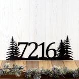 Metal House Number Sign with Pine Trees, 4 Digit 5 small