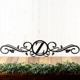 Custom Metal Family Initial Monogram Sign with Scrolls & Vines, Personalized Elegant Horizontal Last Name Letter Steel Plaque for Couple 3 small