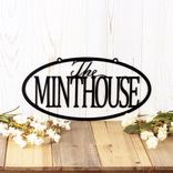 Personalized Oval Hanging Metal Family Name Plaque 1 small