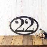 Hanging Oval Horizontal Metal House Number Plaque 4 small
