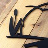Metal House Numbers Plaque with Sun, Lake Heron, and Cattails 4 small