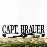 Personalized Aviator Captain Name & Established Year Metal Sign, Custom Airplane Propeller Est. Date Steel Plaque, Pilot Graduation Gift 1 small