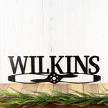 Custom Airplane Propeller Metal Last Name Sign for Aviation Pilot 3 small