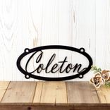 Custom Hanging Oval Metal Name Plaque 3 small