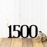 Contemporary Personalized Metal Address Plaque, Outdoor Custom Steel House Number Sign, Serif Laser Cut Numbers for New Homeowner Gift 3 small