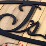 Personalized Oval Metal Script House Name Sign, Custom Cursive Family Farmhouse Steel Plaque, Country Lake Cabin Entryway Decor 2 small