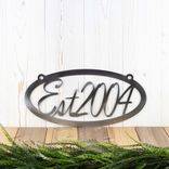 Custom Hanging Oval Metal Family Established Year Sign 5 small