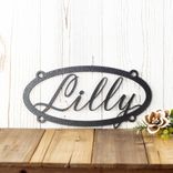 Custom Hanging Oval Metal Name Plaque 5 small