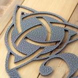 Vertical Metal House Number Plaque with Celtic Knots 4 small