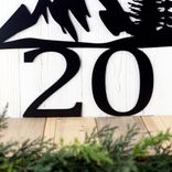 Metal House Number Sign with Mountains and Pine Trees 3 small