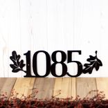 Personalized Metal House Number Plaque with Autumn Oak Leaves 3 small