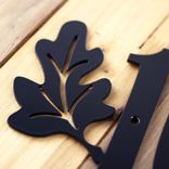 Personalized Metal House Number Sign with Autumn Oak Leaves 2 small