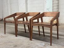 Modern Walnut Or Oak Armchairs 2 small