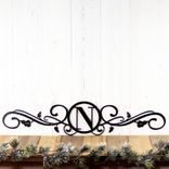 Personalized Family Last Name Letter Monogram Metal Sign, Decorative Scrollwork with Vines & Leaves, Custom Wedding Couple Initial Wall Art 1 small