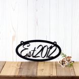 Personalized Hanging Oval Metal House Name Sign and Established Year Steel Plaque, Country Villa Wall Art, Custom Lakeside Outdoor Decor 4 small