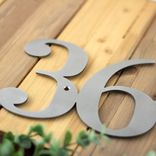 Rustic Personalized House Number Sign, Custom Horizontal Steel Address Plaque, Stylish & Durable Laser Cut Numbers for Outdoor Exterior 2 small