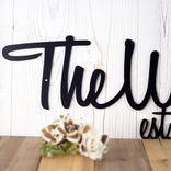 Personalized Metal Cursive Family Name and Established Year Sign 3 small