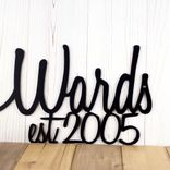 Personalized Metal Cursive Family Name and Established Year Sign 4 small