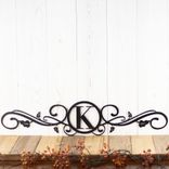 Personalized Metal Monogram Plaque with Scrolls 2 small