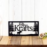 Personalized Family Name Metal Sign, Moose Outdoor Steel Wall Art, Custom Up North Nature Wildlife Plaque, Outdoorsman Housewarming Gift 4 small