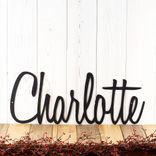 Personalized Script Metal First or Last Name Word Wall Art, Custom Newborn Baby Cursive Nursery Crib Steel Sign, Boy or Girl Bedroom Decor 3 small