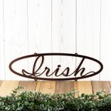 Custom Hanging Oval Metal Name Sign with Script Lettering 4 small