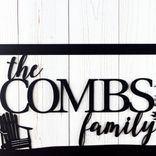 Personalized Family Last Name Metal Sign, Cedar Trees & Adirondack Chair Wall Decor, Custom Vacation Retreat Plaque for Lake House or Cabin 5 small