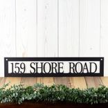 Personalized Horizontal Hanging Metal Address Sign, Custom Rustic House Number Steel Plaque, Outdoor Numbers for Lake Home Entryway 1 small