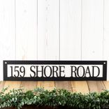 Personalized Metal Family Name and Address Sign with Adirondack Chair and Cedar Trees 4 small