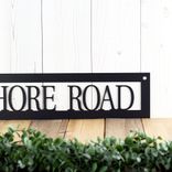 Personalized Horizontal Hanging Metal Address Sign, Custom Rustic House Number Steel Plaque, Outdoor Numbers for Lake Home Entryway 4 small