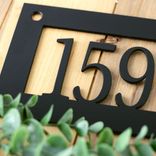 Personalized Metal Family Name and Address Sign with Adirondack Chair and Cedar Trees 5 small