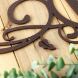 Personalized Scroll Letter Monogram Metal Wall Art, Elegant Leaves and Vines Design, Custom Last Name Initial Horizontal Plaque for Doorway 4 small