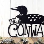 Custom Metal Family Name Sign with Lake Loon 3 small