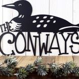 Custom Metal Family Name Sign with Lake Loon 4 small