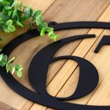 Custom Oval Hanging Metal House Number Plaque, Personalized 5 inch Address Numbers Steel Sign, New Home Contemporary Outdoor Decor 4 small
