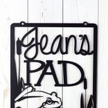 Hanging Custom Garden Metal Name Sign with Frog, Lilypad, and Cattails 3 small