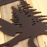 Personalized Hanging House Number Metal Sign with Mountains and Pine Trees 5 small