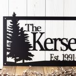 Personalized Family Last Name and Established Year Metal Sign, Rustic Pine Trees Nature Scene Wall Art, Custom Farm Est. Date Steel Plaque 3 small