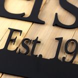 Personalized Family Last Name and Established Year Metal Sign, Rustic Pine Trees Nature Scene Wall Art, Custom Farm Est. Date Steel Plaque 2 small