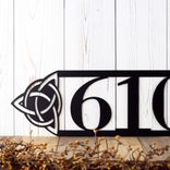 Horizontal Metal House Number Sign with Celtic Knots 3 small