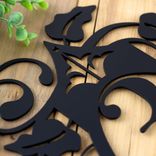Vertical Metal House Number Sign with Vines and Fleur De Lis 2 small
