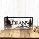 Personalized Family Last Name Metal Outdoor Sign, Rocky Mountain Range Scene Wall Art, Custom Rustic Farmhouse Style Driveway Steel Plaque 5 small