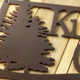 Personalized Metal House Name Sign with Pine Trees 4 small